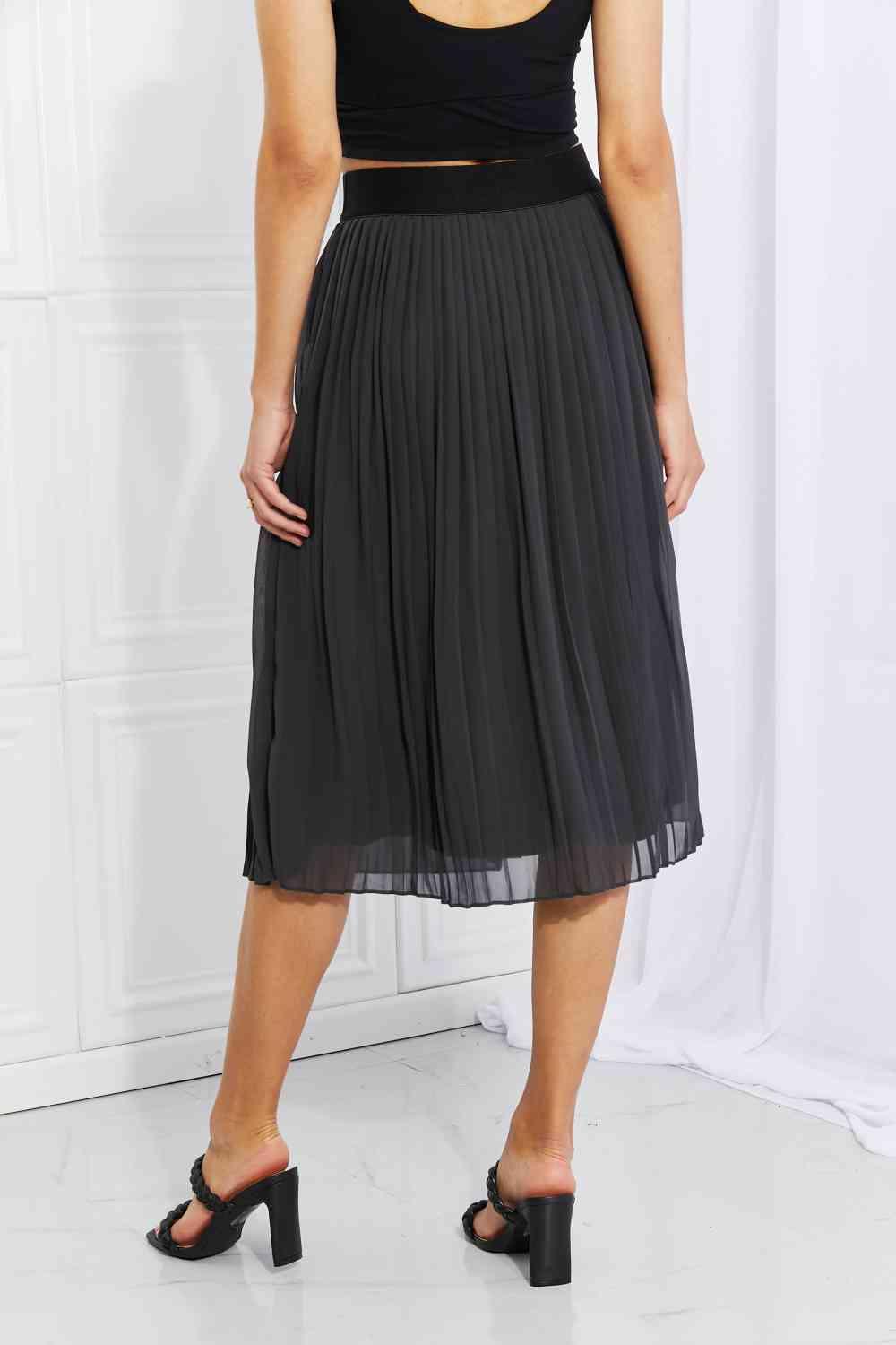 Zenana Full Size Romantic At Heart Pleated Chiffon Midi Skirt - Happily Ever Atchison Shop Co.