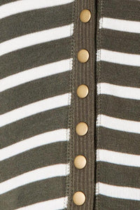 Zenana Full Size Striped Snap Down Cardigan - Happily Ever Atchison Shop Co.