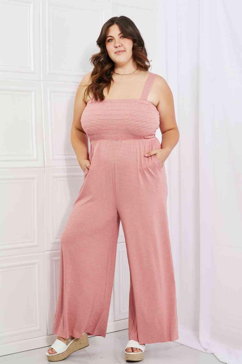 Zenana Only Exception Full Size Striped Jumpsuit - Happily Ever Atchison Shop Co.