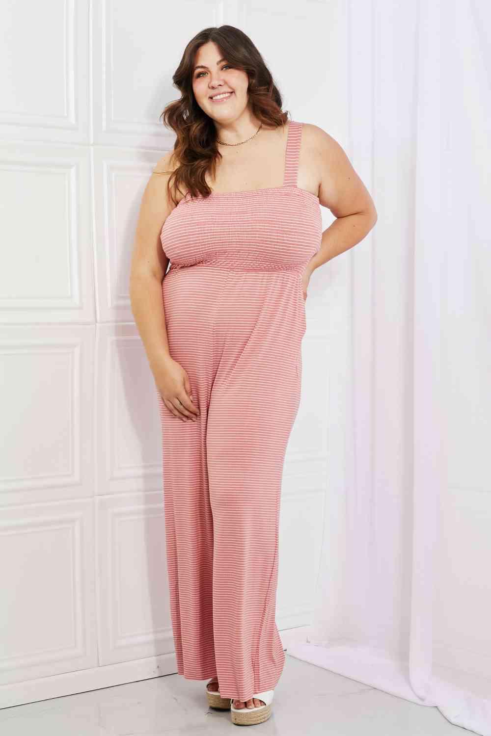 Zenana Only Exception Full Size Striped Jumpsuit - Happily Ever Atchison Shop Co.