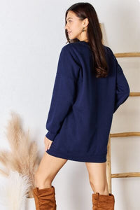 Zenana Oversized Round Neck Long Sleeve Sweatshirt - Happily Ever Atchison Shop Co.