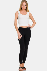 Zenana Ribbed Round Neck Cropped Tank - Happily Ever Atchison Shop Co.