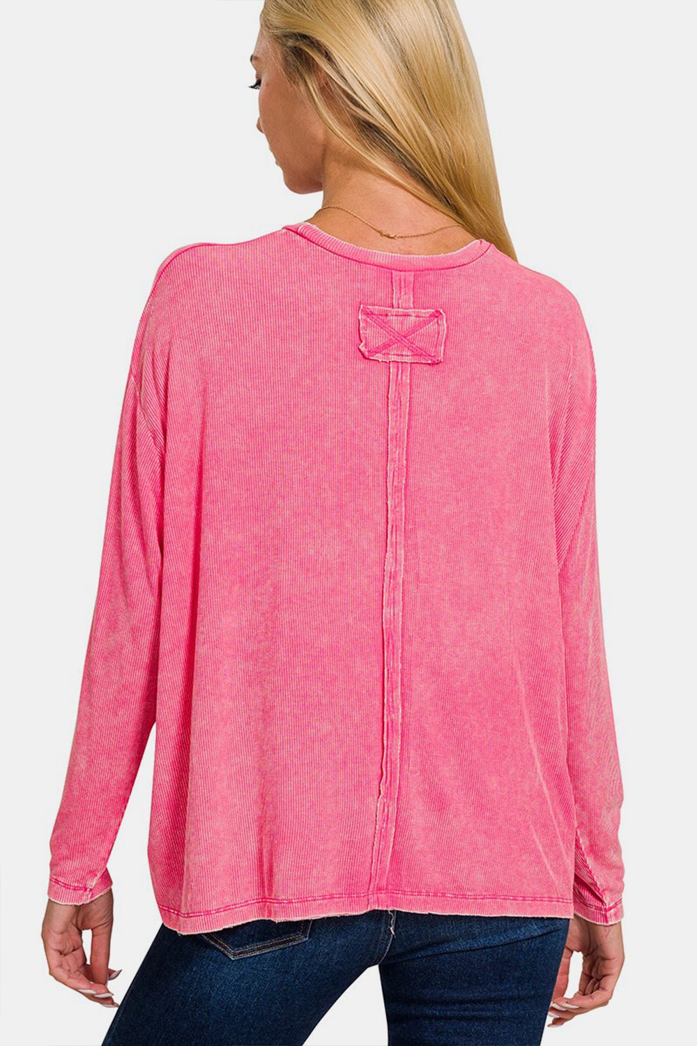 Zenana Round Neck Long Sleeve T - Shirt - Happily Ever Atchison Shop Co.