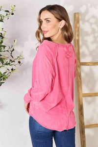 Zenana Round Neck Long Sleeve Top - Happily Ever Atchison Shop Co.