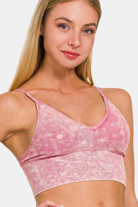 Zenana Washed Ribbed Bra Padded Cami - Happily Ever Atchison Shop Co.