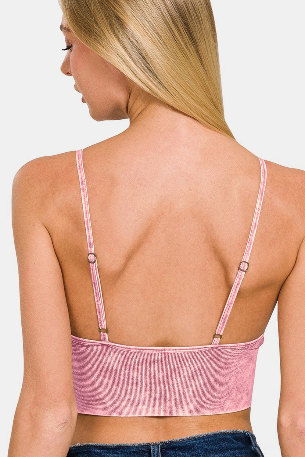 Zenana Washed Ribbed Bra Padded Cami - Happily Ever Atchison Shop Co.