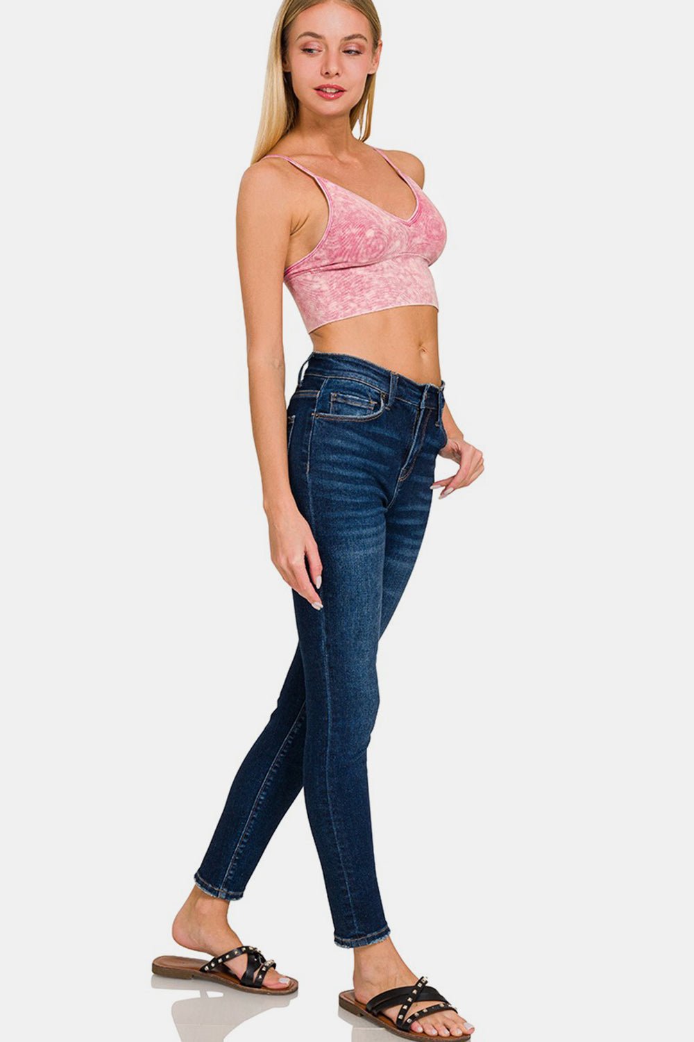 Zenana Washed Ribbed Bra Padded Cami - Happily Ever Atchison Shop Co.