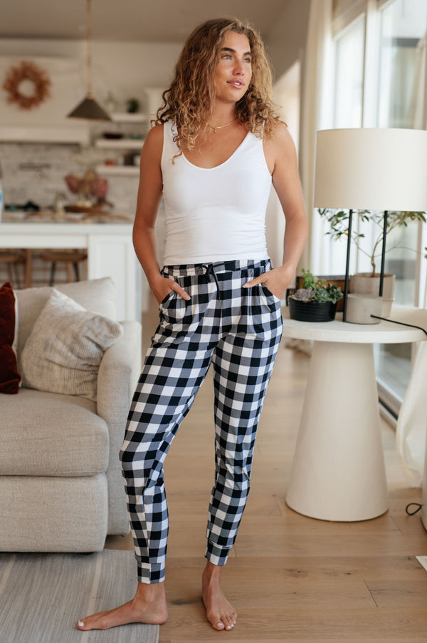 Your New Favorite Joggers in Black and White Check - Happily Ever Atchison Shop Co.  
