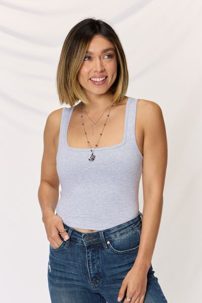 Zenana Square Neck Wide Strap Cropped Cami - Happily Ever Atchison Shop Co.  