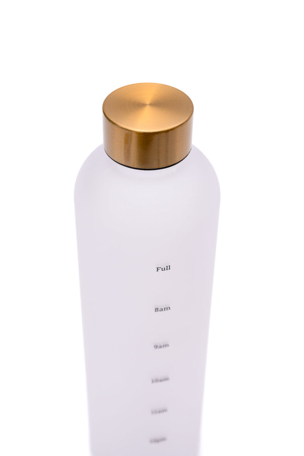 Sippin' Pretty 32 oz Translucent Water Bottle in White & Gold - Happily Ever Atchison Shop Co.  
