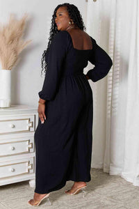 Double Take Square Neck Jumpsuit with Pockets - Happily Ever Atchison Shop Co. 